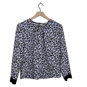 Sandro Rina Purple Heart Patterned long sleeve Blouse Top